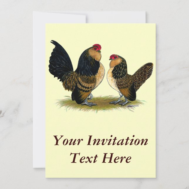 Belgian d'Anvers Bantams:  Quail Invitation (Front)