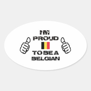 Belgian Design Oval Sticker
