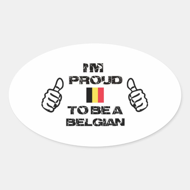 Belgian Design Oval Sticker (Front)