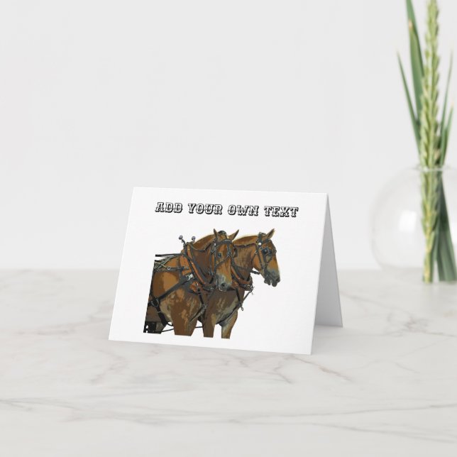 Belgian Draft Horse Teamwork Greeting Card (Front)