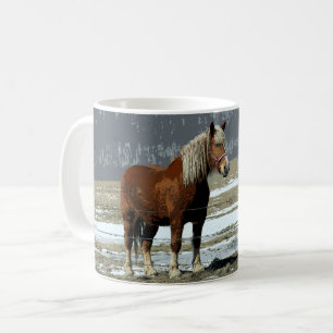 Belgian Draught Horse In Paddock Coffee Mug