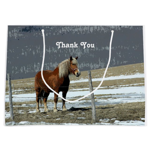 Belgian Draught Horse In Paddock Gift Bag (Front)