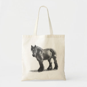 Belgian Draught Horse Pencil Drawing: Realism Tote Bag