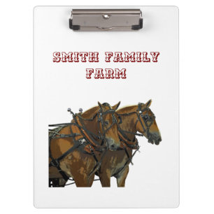Belgian Draught Horse Team Clipboard