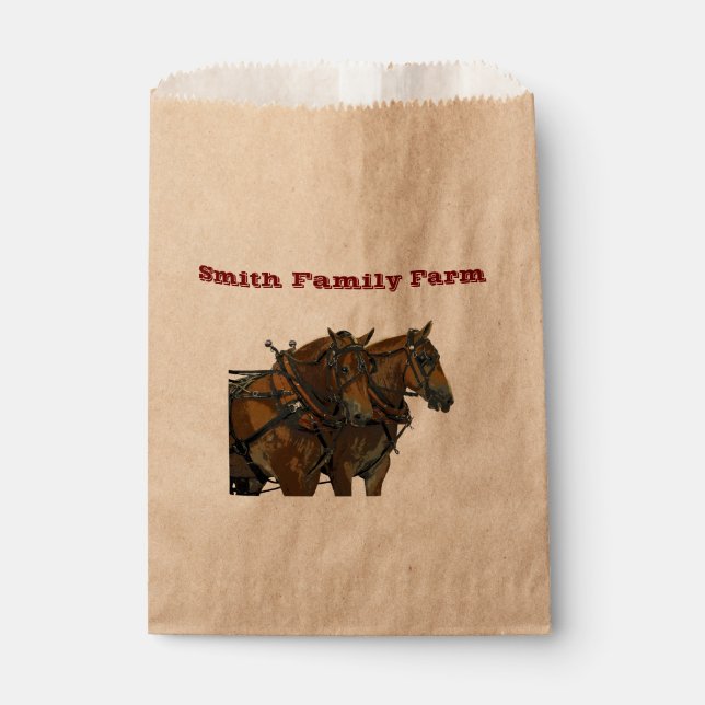 Belgian Draught Horse Team Paper Favour Bags (Front)