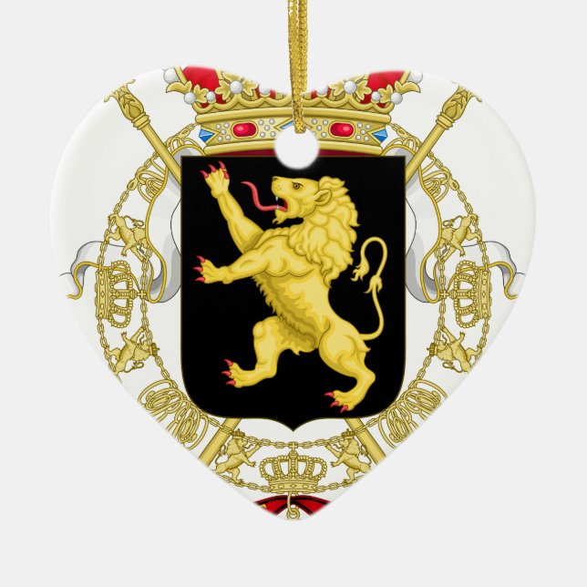 Belgian Emblem - Coat of Arms of Belgium Ceramic Tree Decoration (Front)