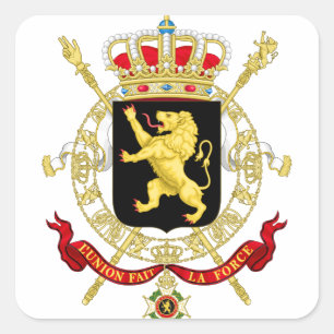 Belgian Emblem - Coat of Arms of Belgium Square Sticker