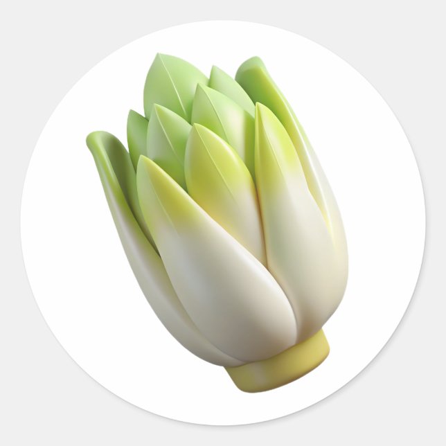 Belgian Endive Plastic 3D – Glossy Round Label (Front)