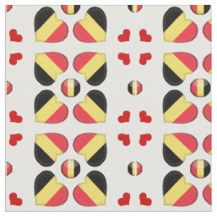 Belgian Flag & Belgium Heart fashion Fabric