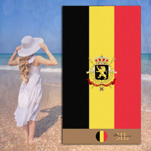 Belgian flag & Belgium monogrammed / beach towel