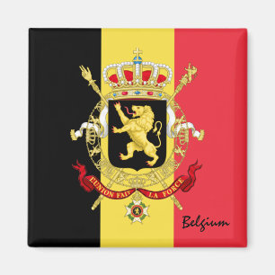 Belgian flag & Belgium travel, holiday /sports Magnet