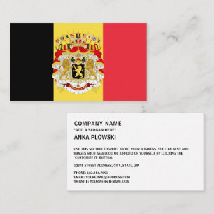 Belgian Flag & Coat of Arms, Flag of Belgium Business Card