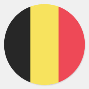 Belgian Flag, Flag of Belgium Classic Round Sticker