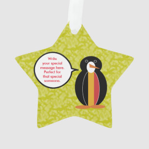 Belgian Flag Holiday Ms. Penguin Talking Ornament