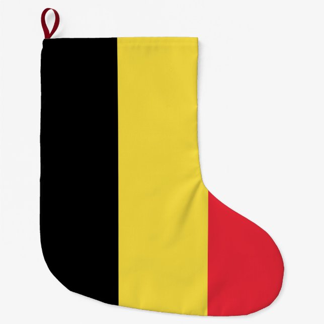 Belgian Flag Large Christmas Stocking (Front)