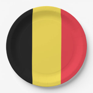 Belgian Flag Paper Plate