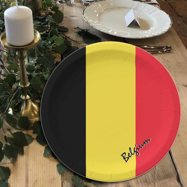 Belgian Flag plates, party, sports, Belgium Paper Plate (Creator Uploaded)