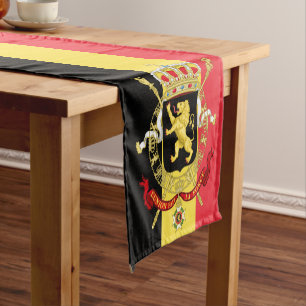 Belgian flag & Sports fan house decor /Belgium tri Short Table Runner