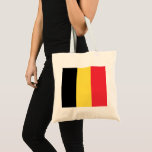 Belgian Flag Tote Bag<br><div class="desc">This design features the national flag of Belgium (officially the Kingdom of Belgium), which is a country in Western Europe. Belgium is bordered by the Netherlands to the north, Germany to the east, Luxembourg to the southeast, France to the southwest and the North Sea to the northwest. The largest city,...</div>
