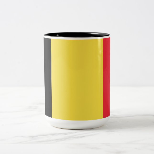 Belgian Flag Two-Tone Coffee Mug (Center)