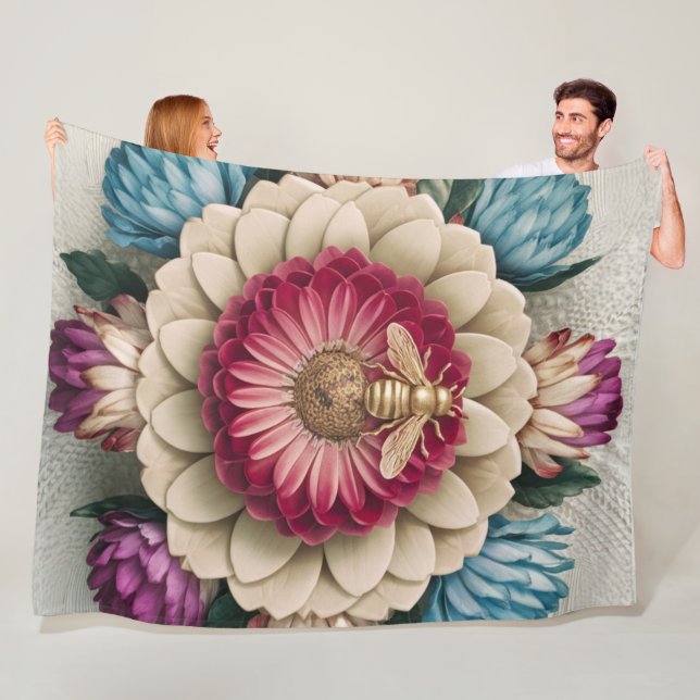  Belgian Floral Elegance Fleece Blanket  (In Situ)