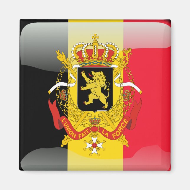 Belgian glossy flag magnet (Front)