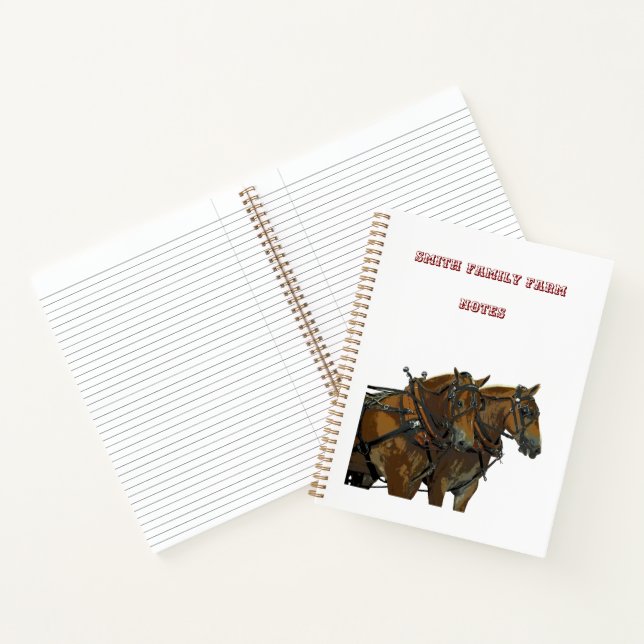 Belgian Horse Draught Team Spiral Notebook (Inside)