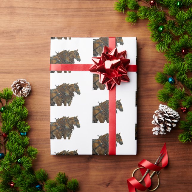 Belgian Horse Draught Team Wrapping Paper Roll (Holiday Gift)
