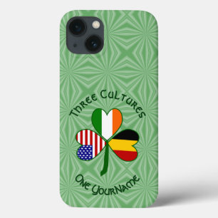 Belgian Irish American Shamrock Flag Personalised iPhone 13 Case