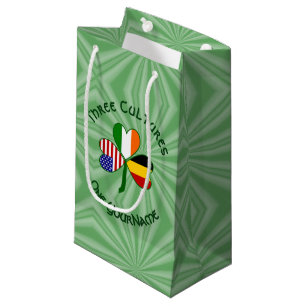Belgian Irish American Shamrock Flag Personalised  Small Gift Bag