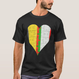 Belgian Italian Flag Heart T-Shirt