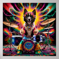 Belgian Laekenois Baterist Rock Roll Band Hippie