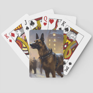 Belgian Malinoi Christmas Festive Season  Playing Cards