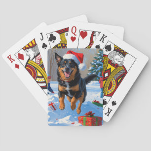 Belgian Malinoi Christmas Festive Snow Scene Playing Cards