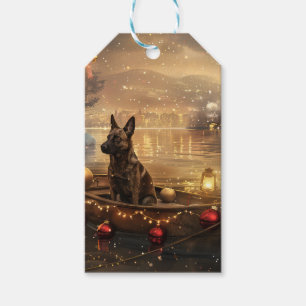 Belgian Malinoi Christmas Festive Voyage Gift Tags