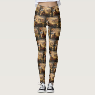 Belgian Malinoi Christmas Festive Voyage Leggings