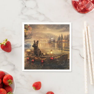 Belgian Malinoi Christmas Festive Voyage Napkin