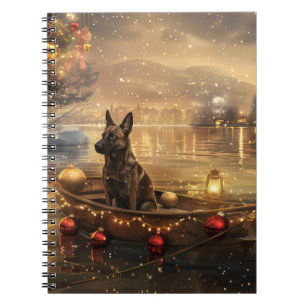 Belgian Malinoi Christmas Festive Voyage Notebook
