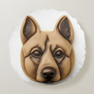 Belgian Malinoi Dog 3D Inspired Round Cushion