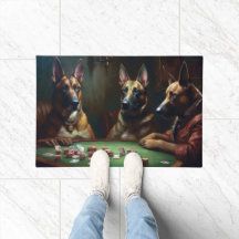 Belgian Malinoi Dogs Playing Poker Art