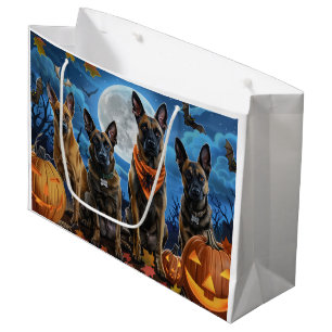 Belgian Malinoi Halloween Spooky Large Gift Bag