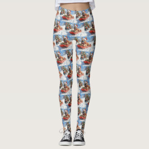Belgian Malinoi in Sledge Let it Snow Christmas Leggings