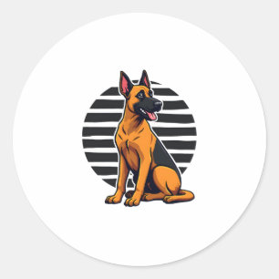 Belgian Malinois (2) Classic Round Sticker
