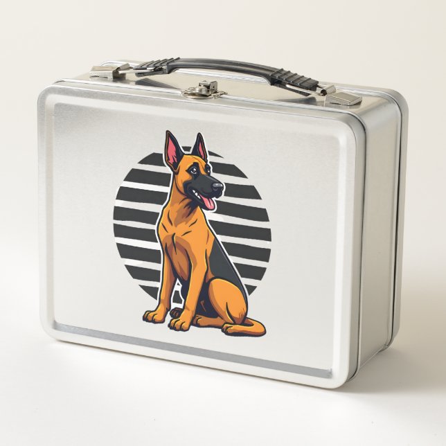 Belgian Malinois (2) Metal Lunch Box (Front)