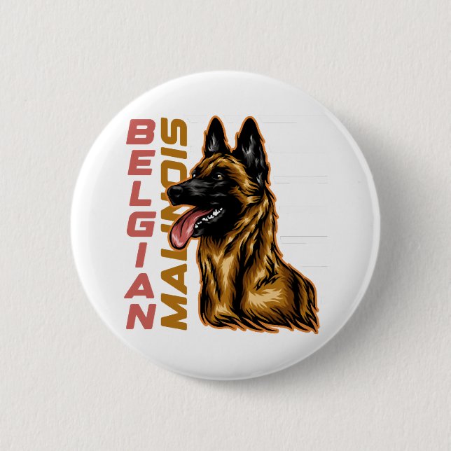 Belgian Malinois   6 Cm Round Badge (Front)