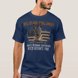 Belgian Malinois American Flag Funny  Dog Gift T-Shirt