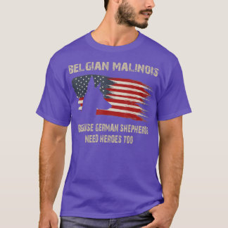 Belgian Malinois American Flag Funny Dog Gift T-Shirt