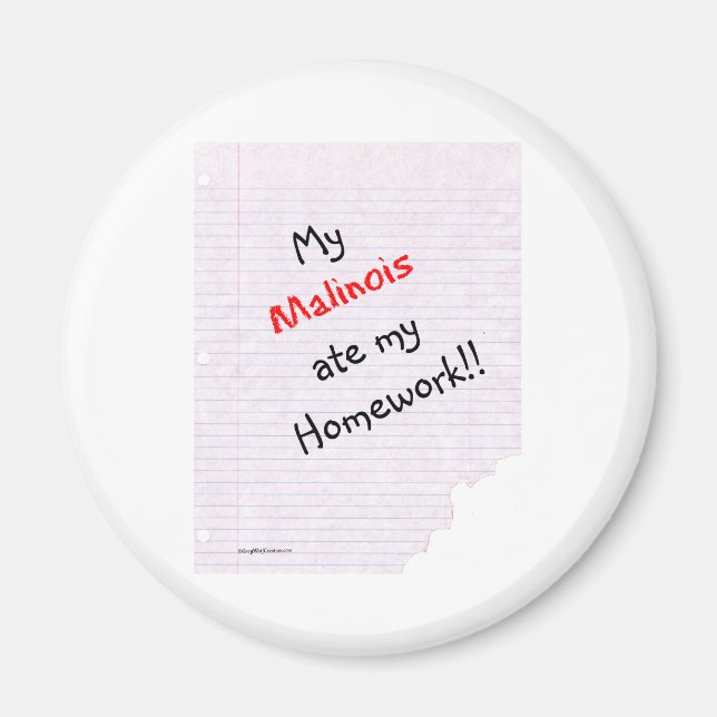 Belgian Malinois Ate My Homework - Magnet (Front)