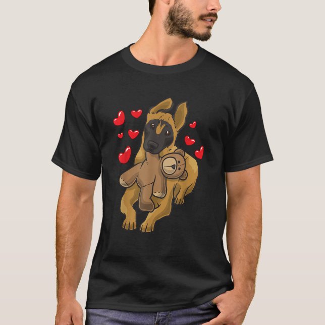 Belgian Malinois Belgian Shepherd Dog With A Heart T-Shirt (Front)