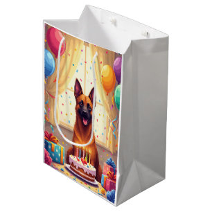 Belgian Malinois Birthday Celebration Medium Gift Bag